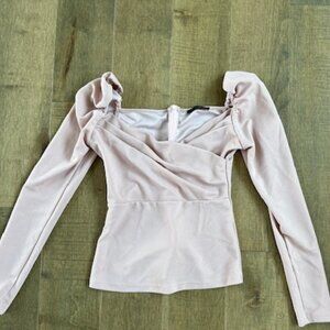Shein Women’s XS Long Puff Sleeve Pink Top